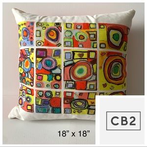 CB2 Modern Abstract Artsy Decorative Pillow